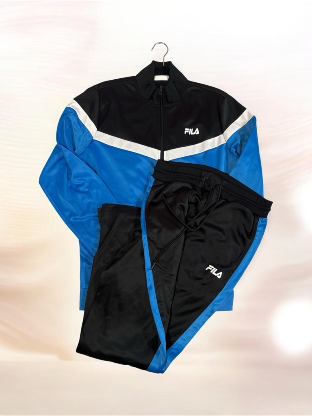 Fila Black, Blue & White Retro Track Jacket and Pants